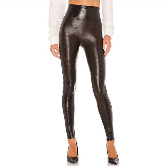 SPANX revolve anthropologie crocodile high rise brown leggings travel slimming - Picture 5 of 10